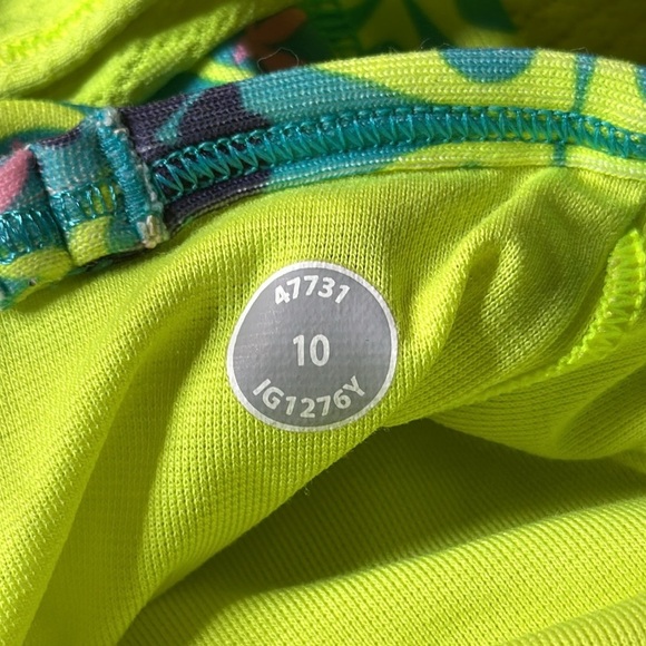 Ivivva by Lululemon 10/12 neon yellow, teal blue  and pink built in bra - Picture 10 of 16